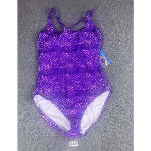 Speedo Ultraback Swimsuit Womens 18 Purple One Piece Swimwear Training Athletic